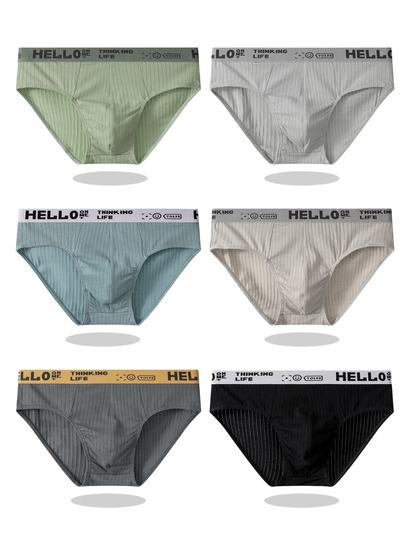 

【 6-piece set 】 Men's triangular underpants with a fun letter belt, breathable, comfortable and simple for daily use
