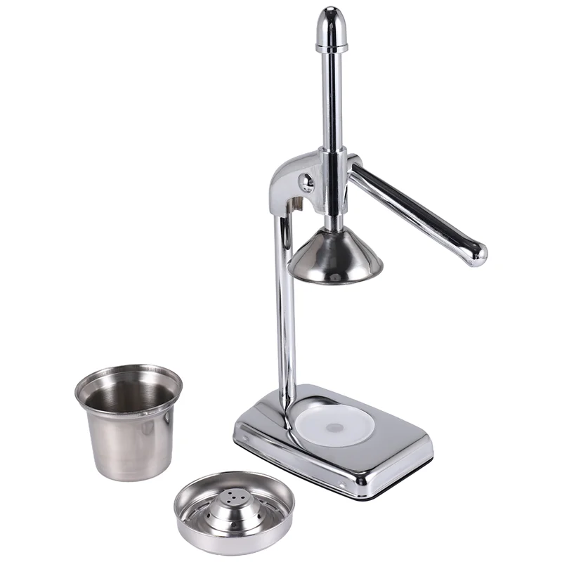 

-A96P Manual Press Stainless Steel Fruit Juicer Handheld Vegetable Fruit Orange Juice Maker Blender Juice Making Cup Kitchen Gad