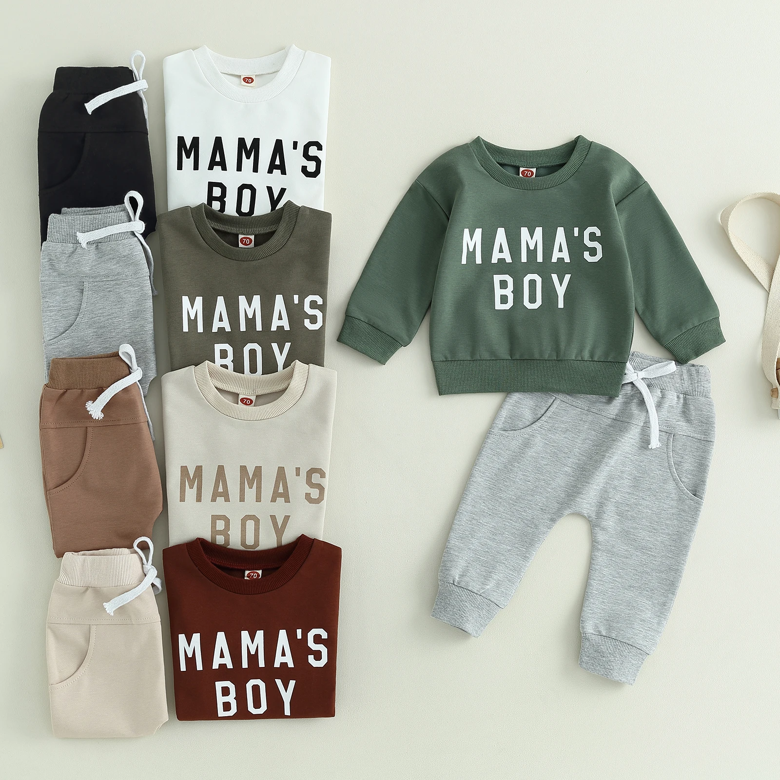 

Autumn Toddler Baby Boys Clothes Sets Long Sleeve Pullover Sweatshirt Tops and Drawstring Pants Fall Winter Outfits