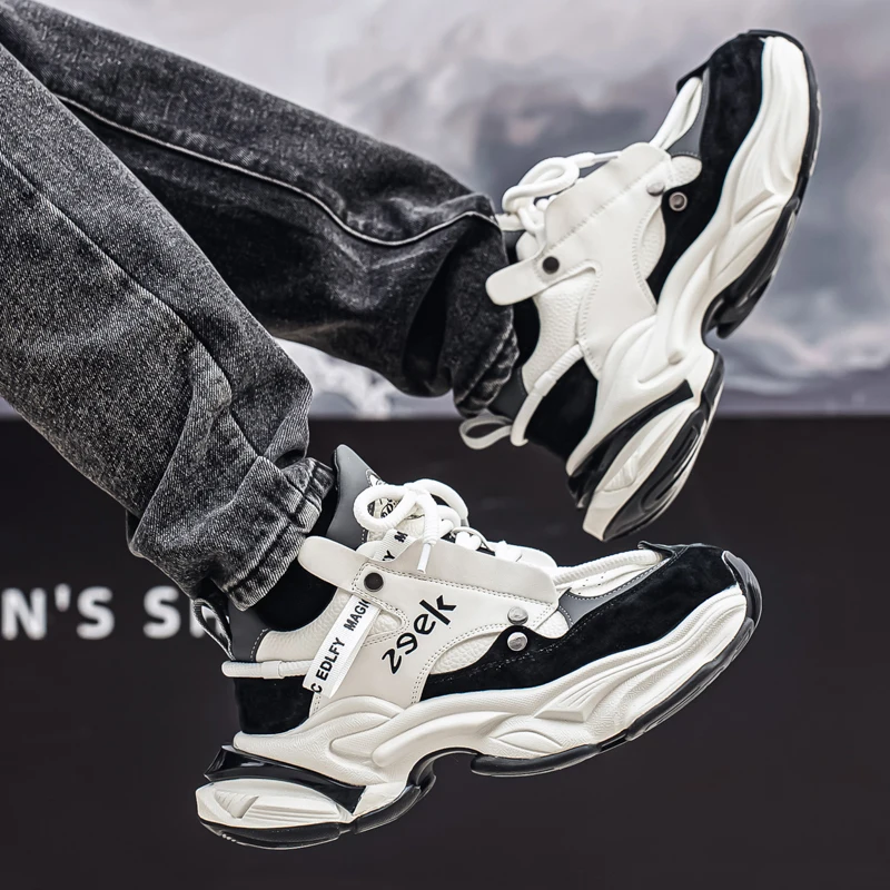 Parzival الرجال أحذية رياضية منصة جلدية حذاء كاجوال عداء المدربين الرياضة في الهواء الطلق احذية الجري متعطل Zapatillas De Deporte