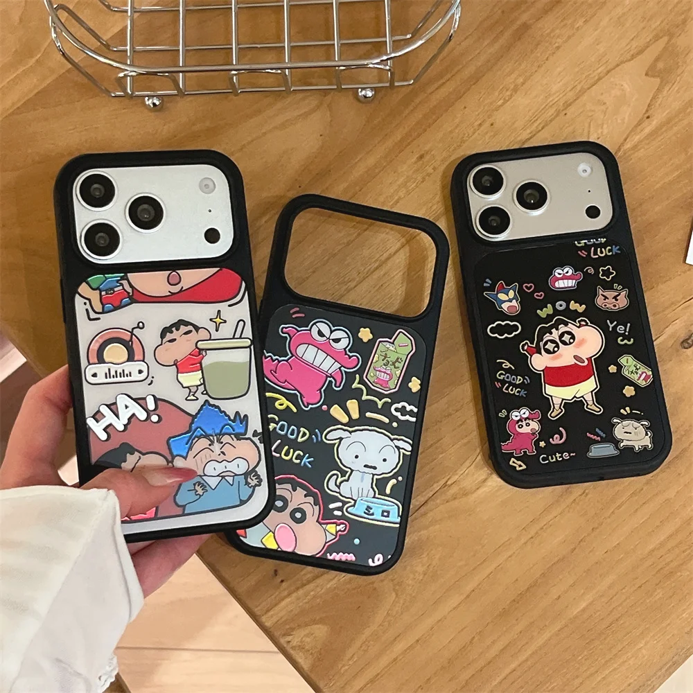 Funny Cartoon Shin Chan Phone case for iPhone 17 16 Pro Max 15 Pro 14 13 16 17 Pro Case Fashion Cute Shockproof Protection Cover