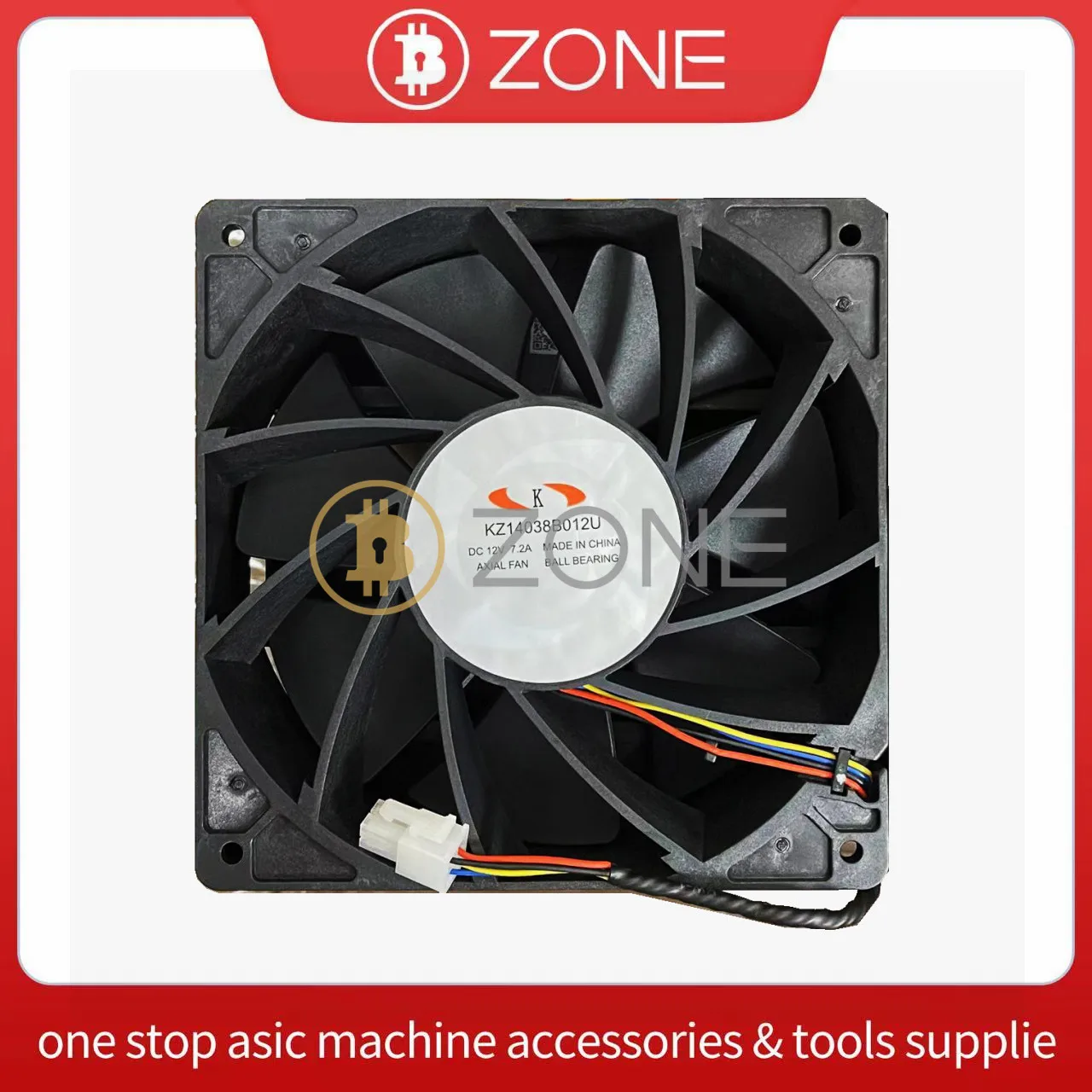 

Official KZ14038B012U DC 12V 7.2A 4PIN 7500RPM Ball Bearing Cooling Fan For Whatsminer M20S M21S M30S M50s KZ AXIAL Fan Cooler