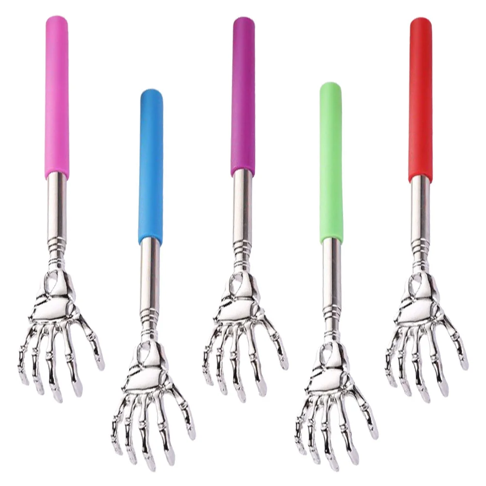 Telescópico Back Scratcher, Massageador De Relaxamento Corporal, Handheld Itch Scratcher, 5pcs