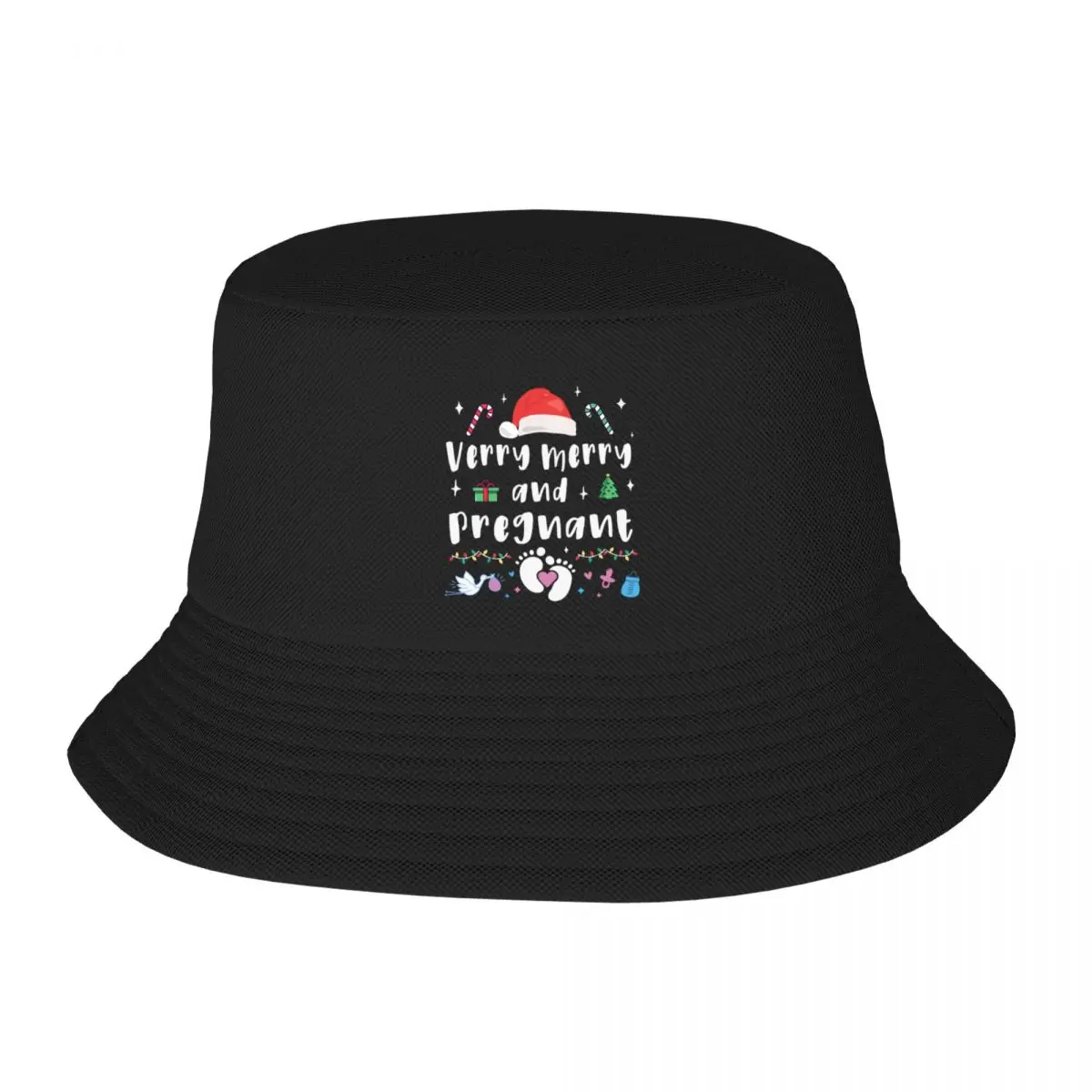 

Very merry and pregnant at Christmas Bucket Hat Anime Hat Male birthday Hats Baseball Cap Women's Golf Wear Men's