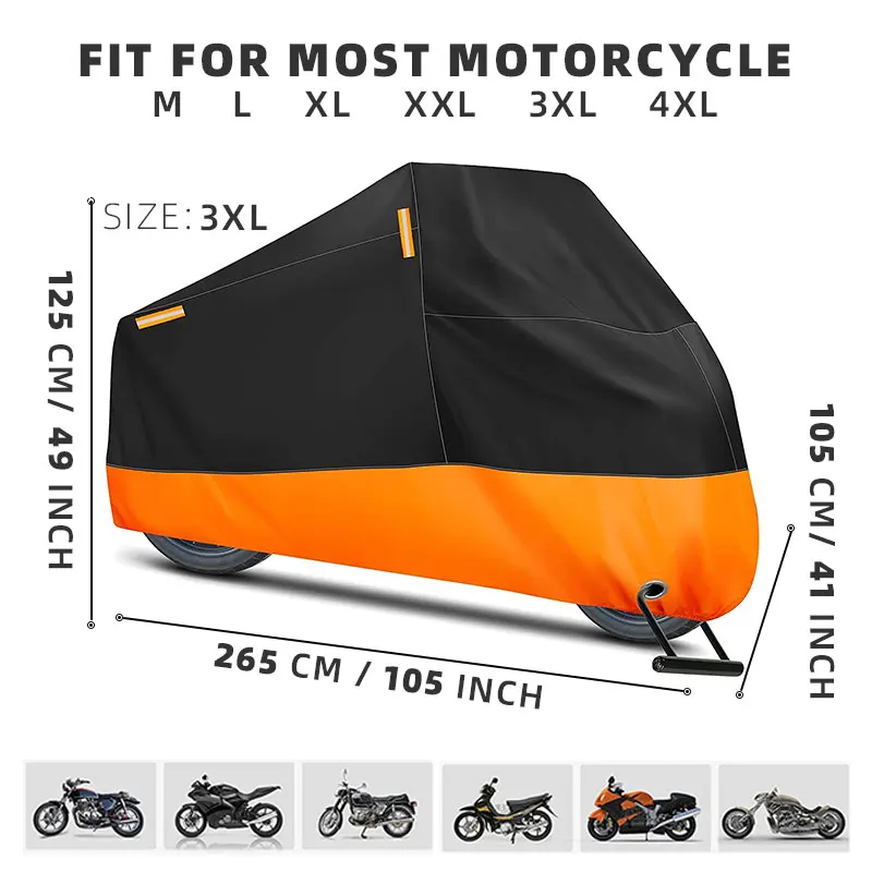 Motorcycle Hard Cover Waterproof Outdoor Dustproof Uv Motorbike Raincoat Sun Water Proof All Season Protective for Yamaha 4xl