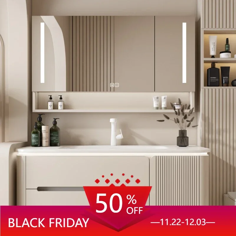 

Bathroom Vanity Sink Furniture Wooden Multipurpose Cabinet White Storage Sinks Mdf Kit Mirrors Floor Medicine Open Casa Arredo