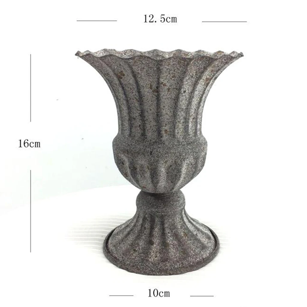 Retro Iron Flowerpot Floral Dried Flower Plant Vase Holder Table Centerpiece Vintage Style Home Wedding Party Decoration