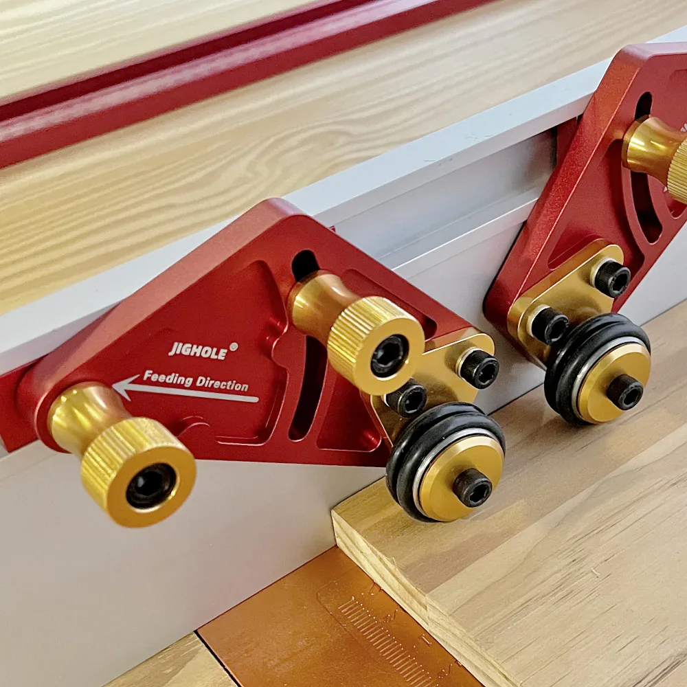 For Table Saw Feeding Safety Propelling Auxiliary Tool 1 Pair Bearing Roller Feeder, Upgraded Aluminum Alloy Feather Loc Board