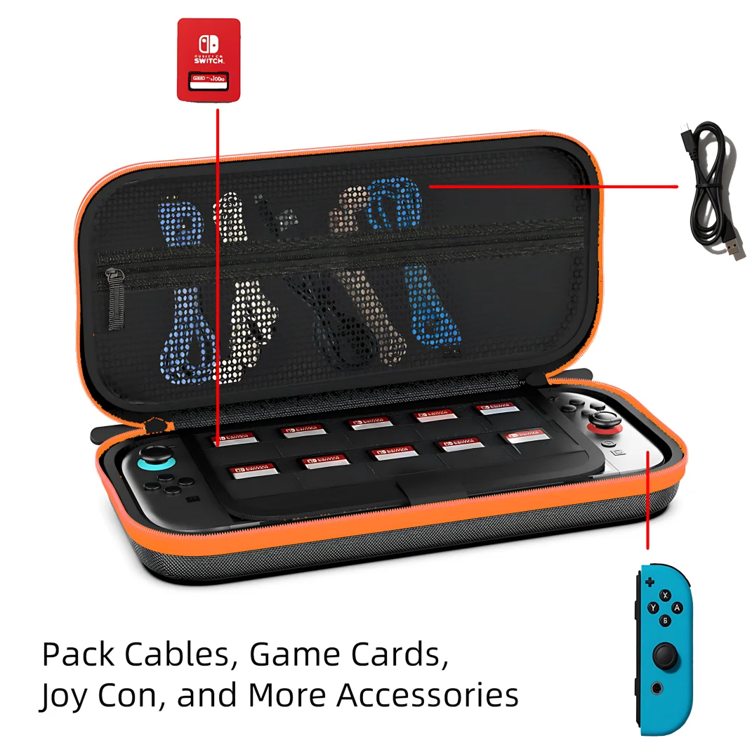 Protective Hard Shell for Switch 2 / Switch 1, PW-SW2004A Travel Case with Anti-collision, Anti-scratch & Waterproof