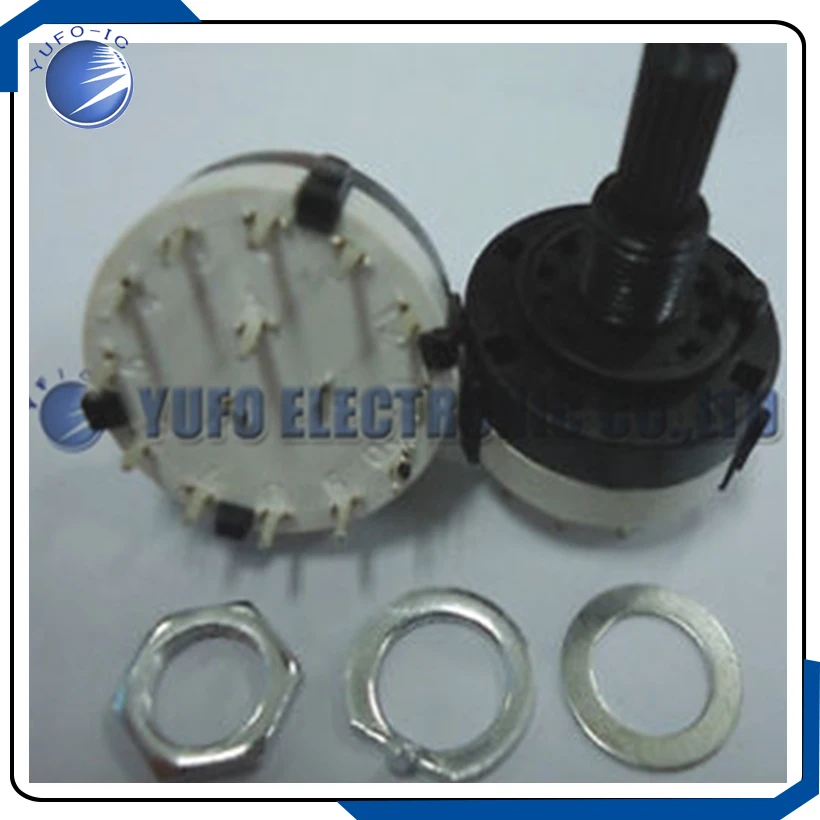 Free Shipping One Lot 5PCS One Pole 12 Position PCB Wiring ROTARY SWITCH 1P12T