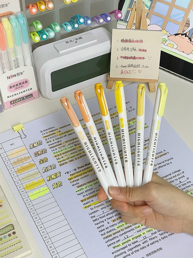 5/15PC Fluoreszierende Stift Set Student Kennzeichnung Strich Schlüssel Kennzeichnung Stift Hohe Schönheit Farbe Handbuch Stift Charge – Detail 14