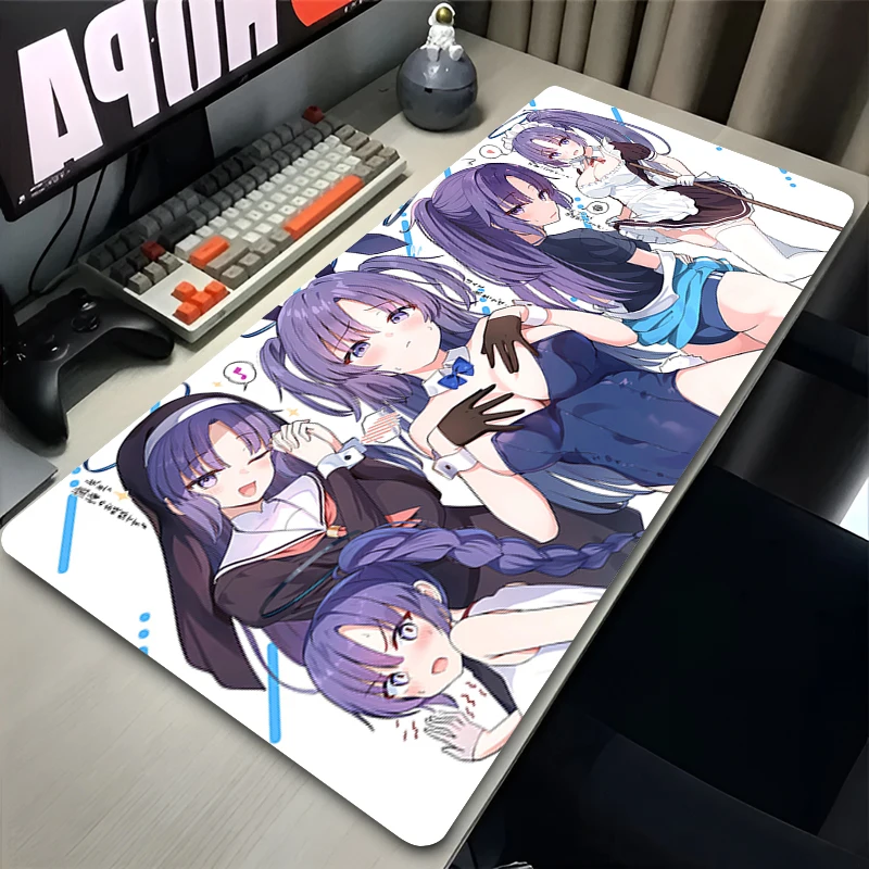 

Mouse Pad Laptop Gaming Accessories Mousepad Kawaii Blue Archive Anime Extended Keyboard Pad PC Sexy Girl Yuuka Desk Mouse Mat