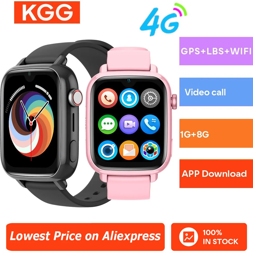 4G ساعة ذكية للأطفال ساعة هاتف APP تنزيل GPS WIFI مكالمة فيديو SOS شاشة كاميرا المقتفي موقع الطفل Smartwatch الهدايا.