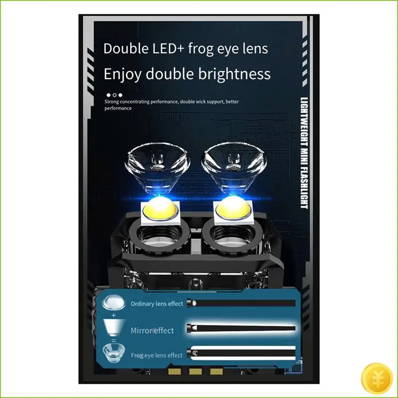 Mini Rechargeable Multifunctional Keychain Lamp Long Battery Life Bright Warning Light Portable Outdoor Flashlight, Durable