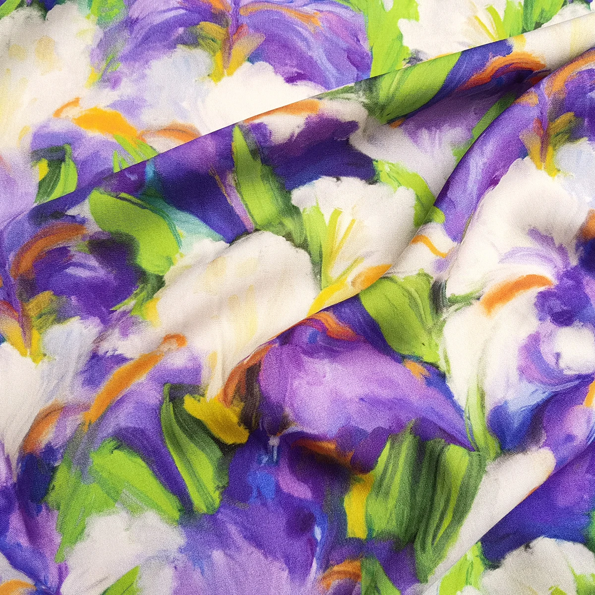 1 meter X 1.4 meter Purple Painting Rayon Printed Fabric Soft Summer Dress Shirt Robe Abaya Material Viscose