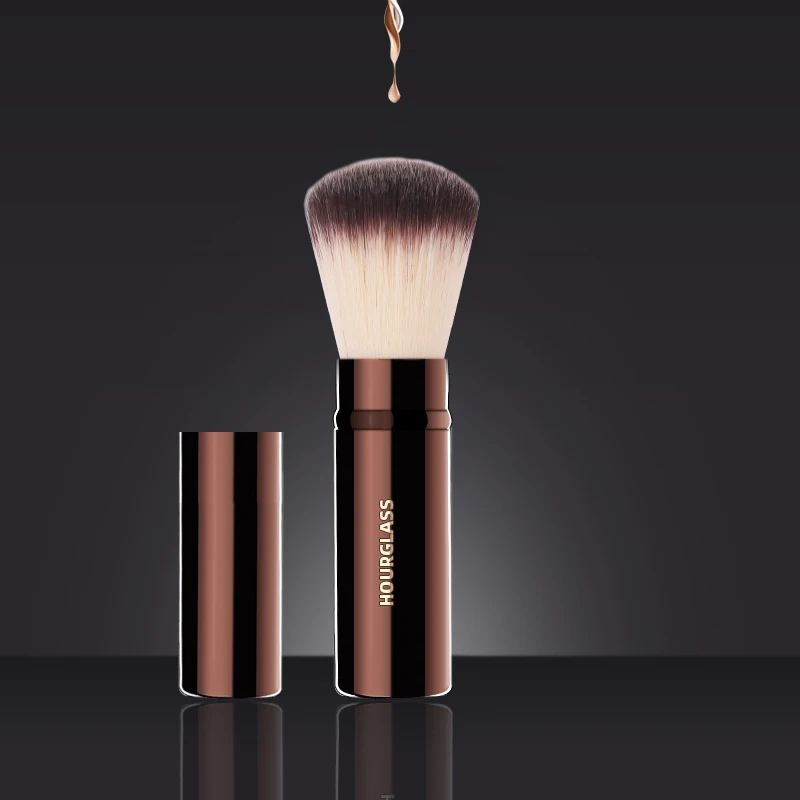 Hourglass Makeup Brush- No.23 Retractable Kabuki Brush Soft Fiber Hair Foundation Fashion Design Single Face Brush