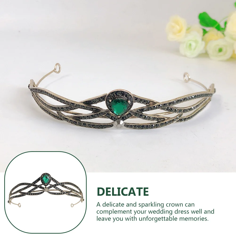 قطعة واحدة من أغطية الرأس على شكل تاج غطاء رأس أنيق لحفلات الزفاف للنساء من حجر الراين على شكل تاج إكسسوار
