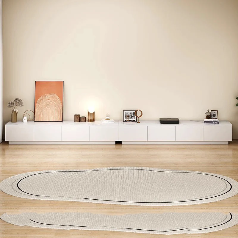 غرفة المعيشة الموقد التلفزيون تقف الترفيه الحديثة مصمم التلفزيون تقف الرف الأبيض موبليس الفقرة التلفزيون أثاث النمط الصيني #5