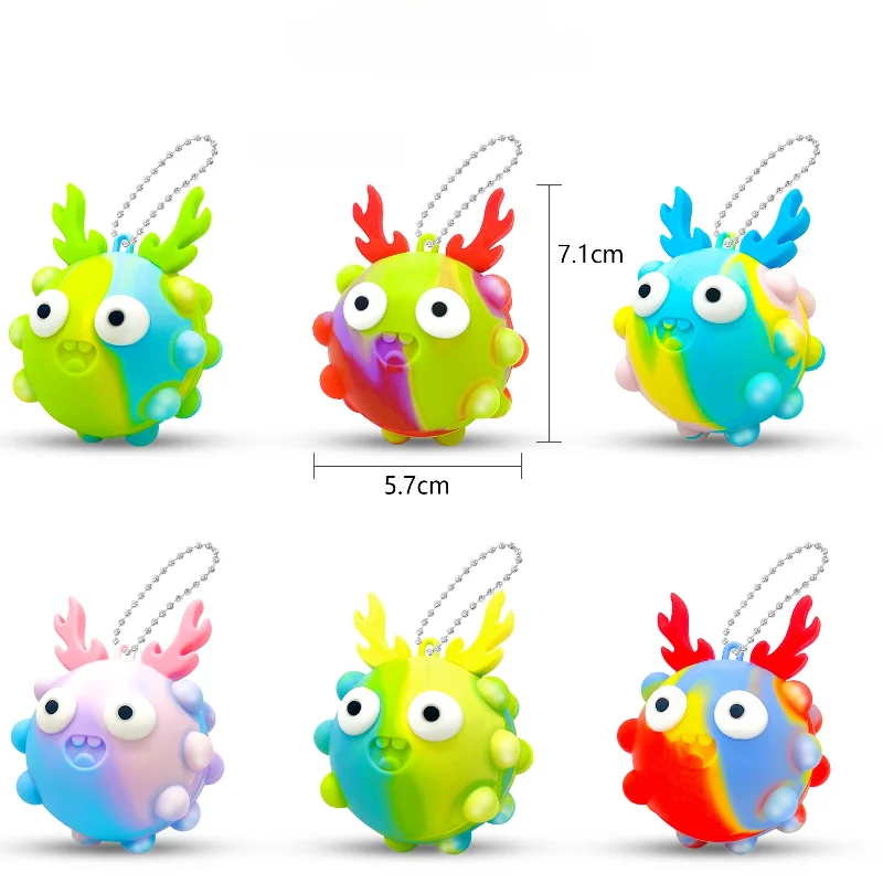 Cartoon Squeeze Spielzeug Silikon Auge Blase Ball Schlüsselbund Anhänger Neue Novely Spielzeug Zufällig Stil Stressabbau Spielzeug 1 stücke