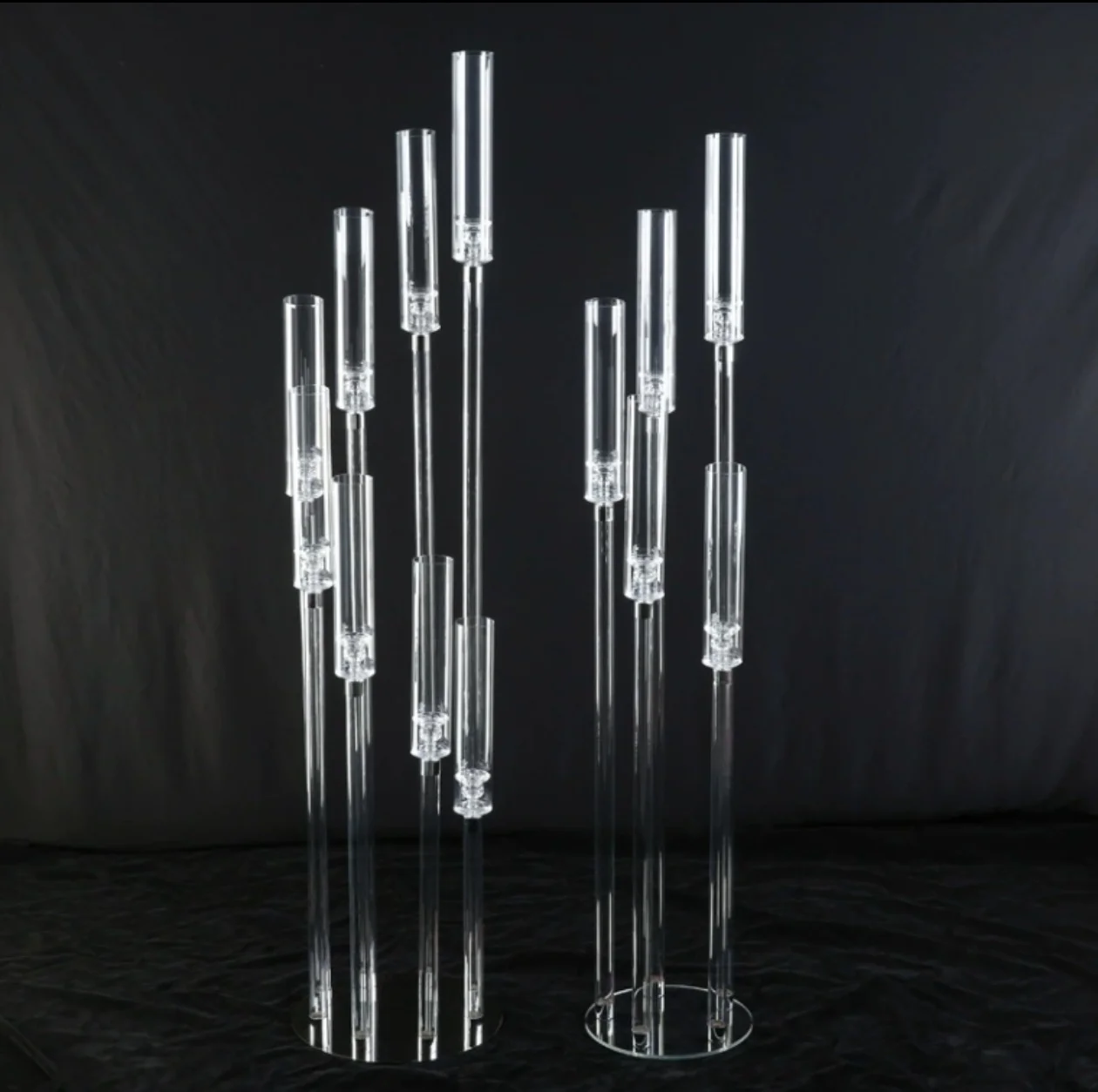 

6pcs 5 heads, 8 headsWedding backgammon road lead transparent candlestick acrylic wedding centerpiece decoration