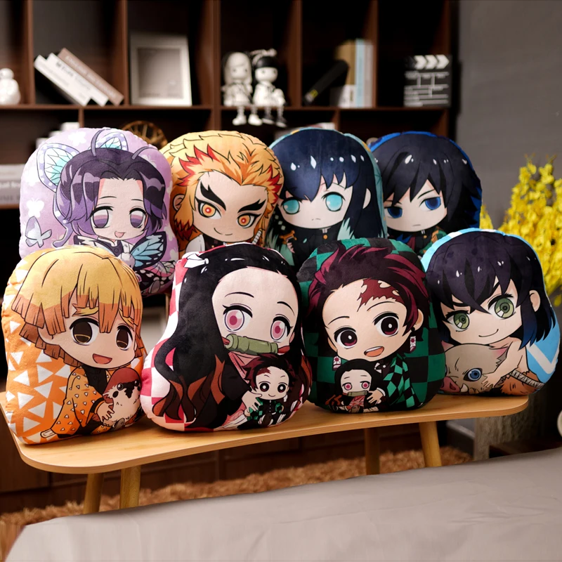 45 cmDemon Slayer Anime giocattoli di peluche Nezuko Q versione posizione seduta bambola di peluche ripiena Tanjiro Zenitsu Douma cuscino regalo del