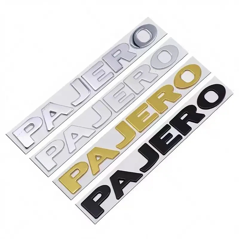 1PCS Metal logo Letter For Pajero Mitsubishi 3D Emblem Car Rear Trunk Decals Front Hood Lettering Badge Auto Accessories Styling