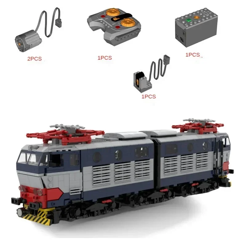 MOC City Car Building Blocks FS E656 Locomotive Train Technology Brick DIY Assembly Motor Vehicle Transport Toys MOC-77095