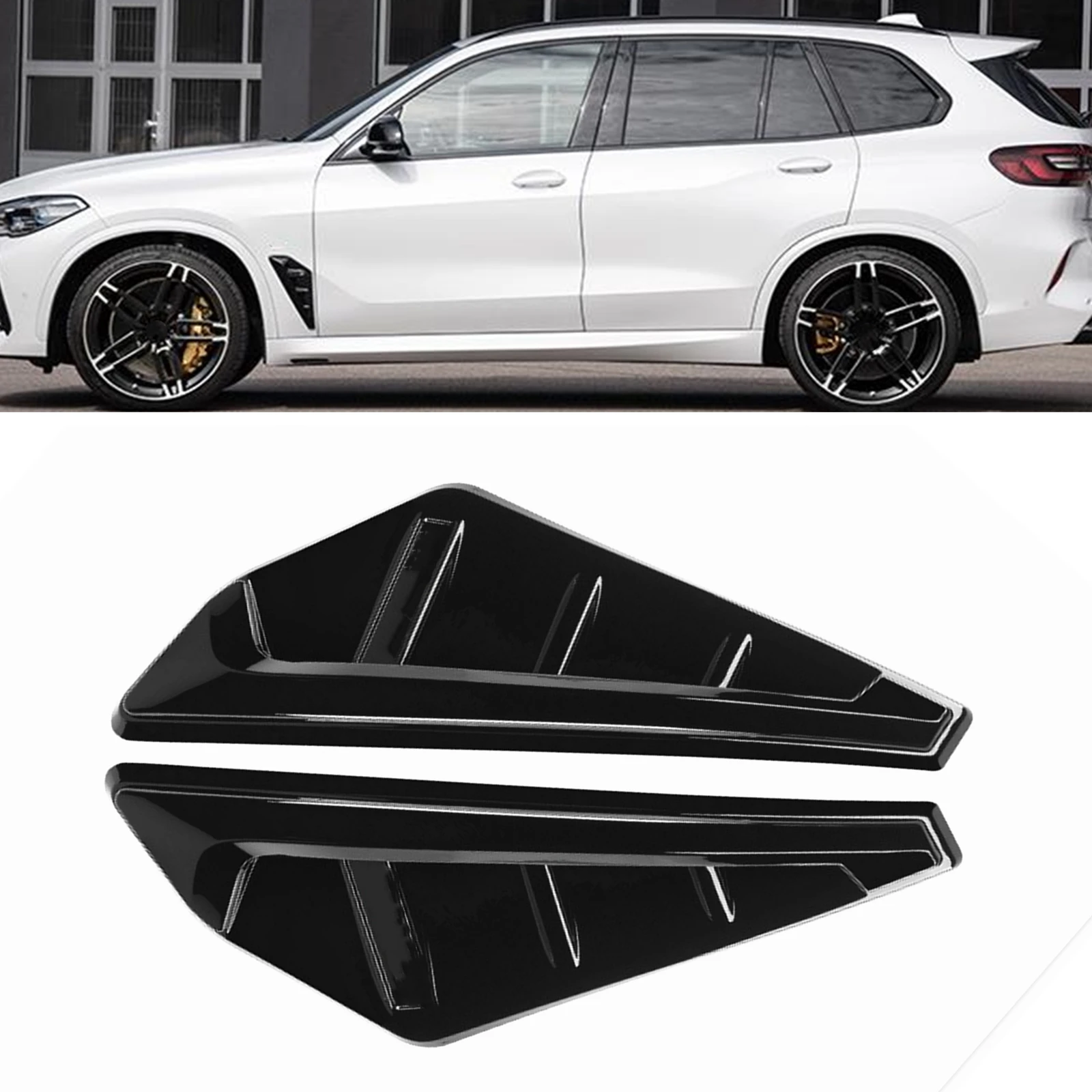 

Front Side Fender Air Vent Trim For BMW X5 G05 X5M F95 2019-2021 2022 Gloss Black Mudgaurd Outlet Spoiler Intake Cover Canards