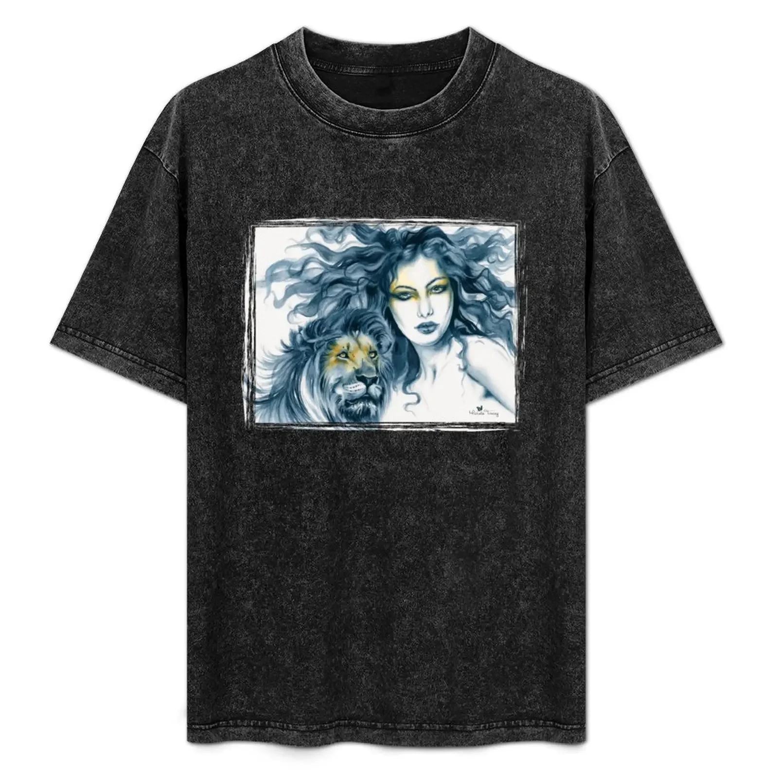 

Lion Totem T-Shirt Plus Size Solid Color T-Shirt