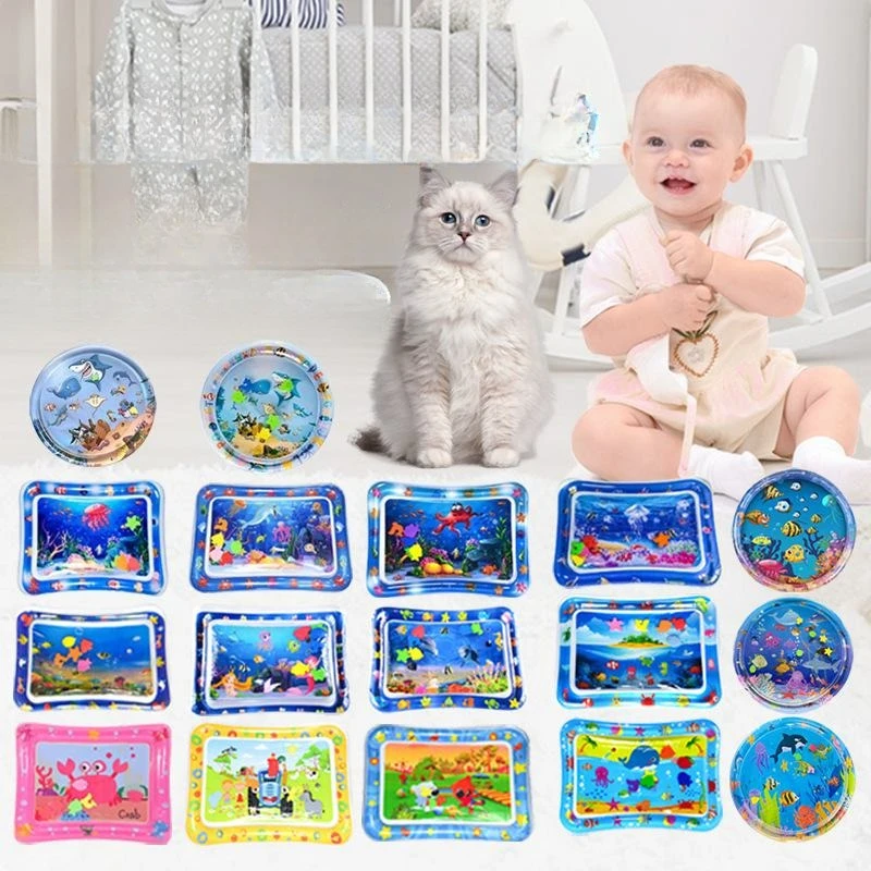 

New PVC Marine Animal Water Pad, Children's Inflatable Pat Pad, Baby Pat Pad Toy Baby Crawling Inflatable Water Pad Water Toy