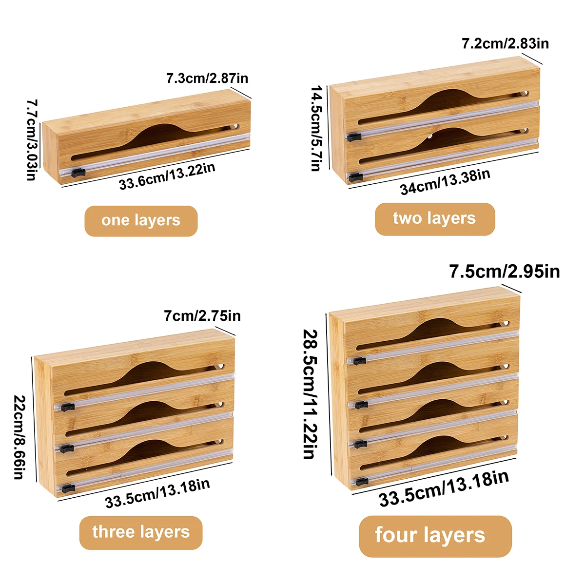 

Customizable Cling Film Tin Foil Cutter, Kitchen Organizer, Bamboo Bag Cutting Box, Special Convenience,