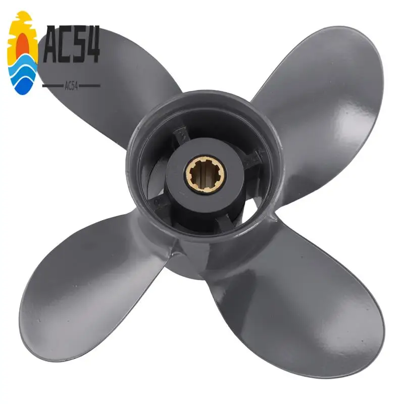 

AC54-58134-ZV4-010AH Propeller 4 Blade 9 1/4X10 For Honda Yamaha Outboard Motor BF8D BF9.9D BF9.9 BF15A BF15D BF20 8 Splines