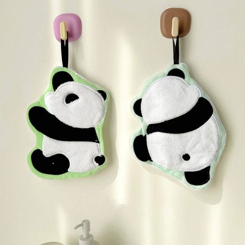 Cartoon Panda Pattern Hand Towels Soft Quickly Dry Dishcloths For Fast Drying And Decorative Touch In Bathroom Decors KXRE