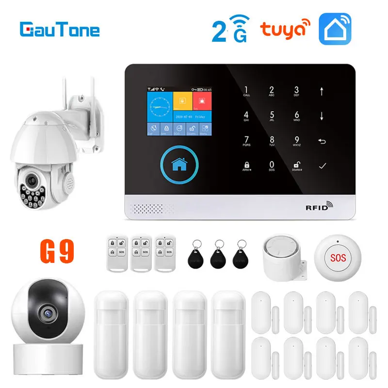 

PG103 2G Alarm System For Home Burglar Security 433MHz GSM Home alarm Wireless WiFi Alarma Tuya Smart App Work With Alexa