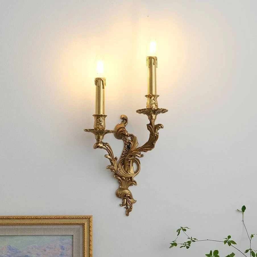 

American vintage Brass Wall light Led candle fixture mirror wall sconce for Living Room Dining Room Bedroom deco indoor Lighting