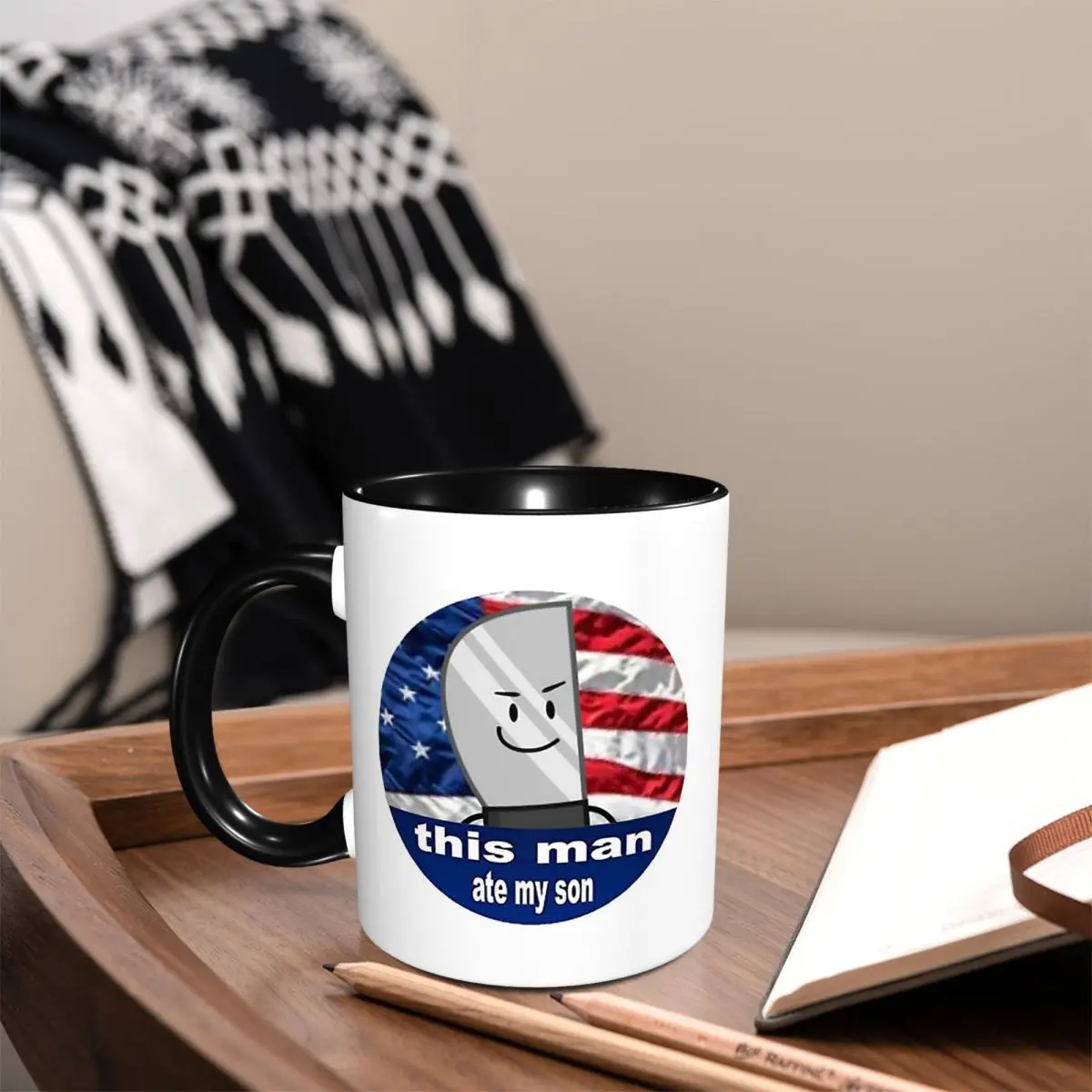 

Inanimate Insanity Knife This Man Ate My So Mug Funny Ceramic Coffee Cups Tea Mugs Milk Cup Drinkware Gifts for Woman Man