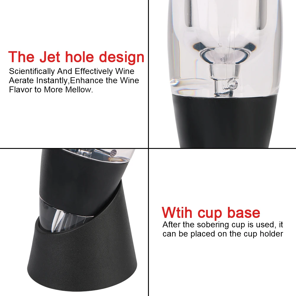 المهنية لشريط حفلة المطبخ النبيذ الأحمر ويسكي مهوية موزع إناء نبيذ المدفق مع مرشح وقاعدة سريعة Sobering #4