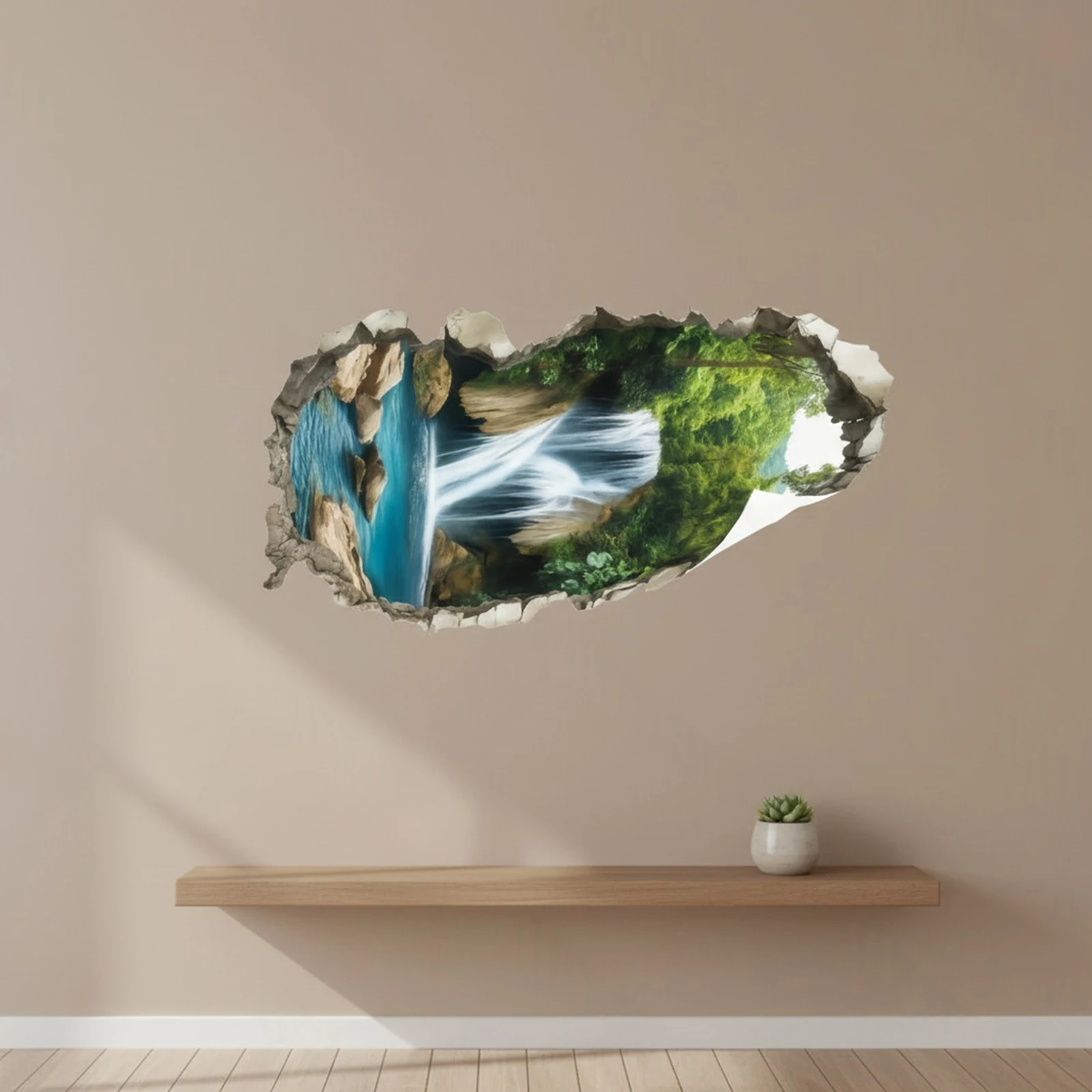 Pvc Panel Background - สติ๊กเกอร์ติดผนังลายต้นไม้ 3 มิติ แบบติดเอง สำหรับตกแต่งผนังห้องนั่งเล่น