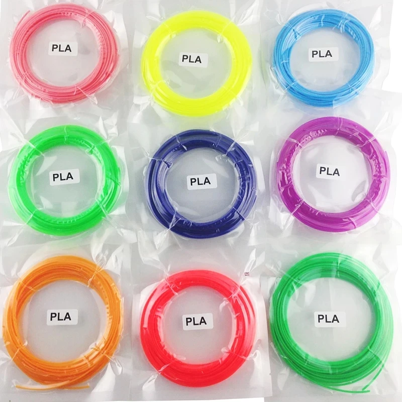 PLA Filament for 3D Pen Filament 10 Rolls 5M Diameter 1.75mm 50M Plastic Filament for 3D Pen 3D Printer Pen Replacement