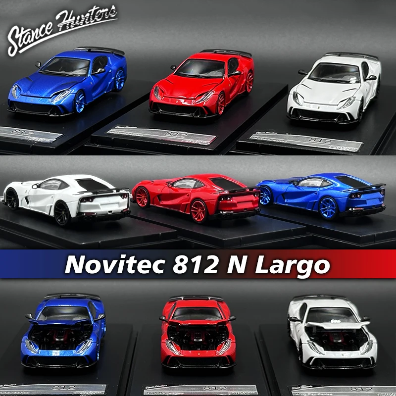 

SH In Stock 1:64 Novitec 812 N Largo Hood Opened Diecast Diorama Car Model Collection Miniature Carros Toy Stance Hunters