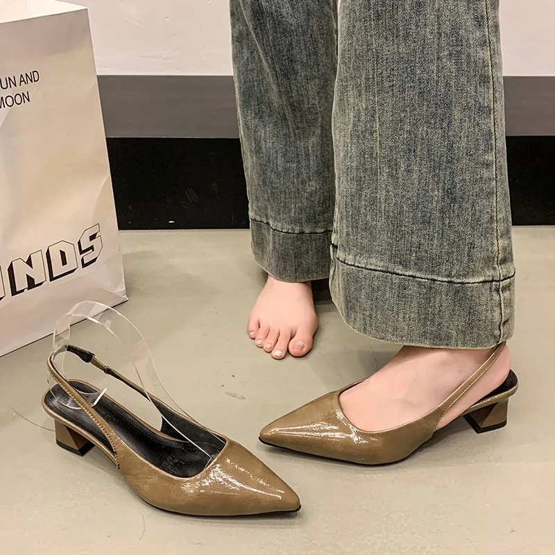 

Женские сандалии без шнуровки на плоской подошве из натуральной кожи с острым носком, мягкая удобная повседневная женская летняя повседневная обувь