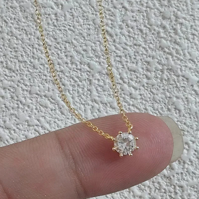LGKGL Fashion 100% 925 Sterling Silver Necklace For Women 18K gold Plated 5A Zircon Pendant Necklace Real Money Fine Jewelry