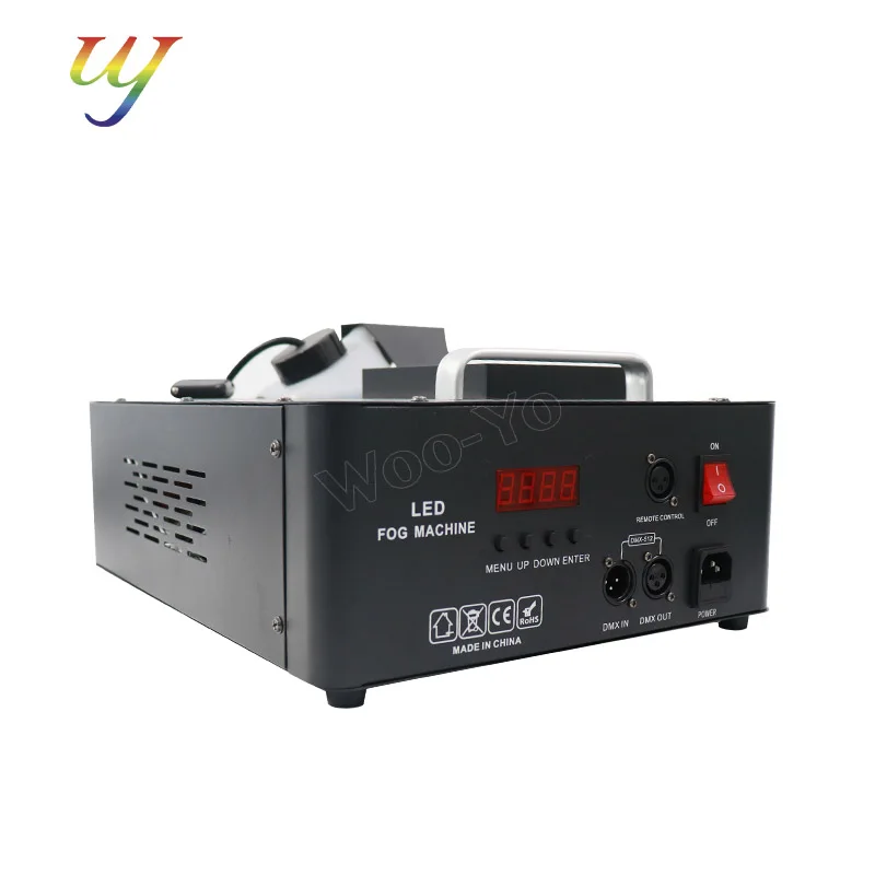 LED 1500 واط آلة الضباب التحكم عن بعد آلة الدخان العمودي مع 24LED RGB ديسكو Dj ضوء المرحلة لحفل الزفاف النادي الليلي #6