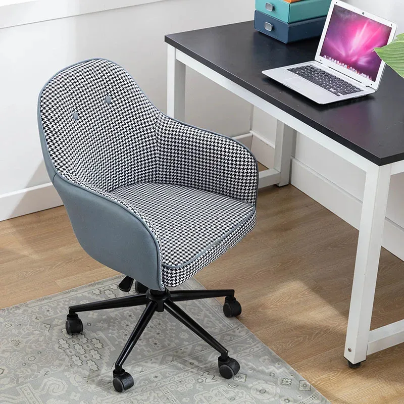 

Modern Houndstooth Fabric Office Chairs Office Furniture Home Study Comfortable Backrest Swivel Chair Ergonomic Computer Chair