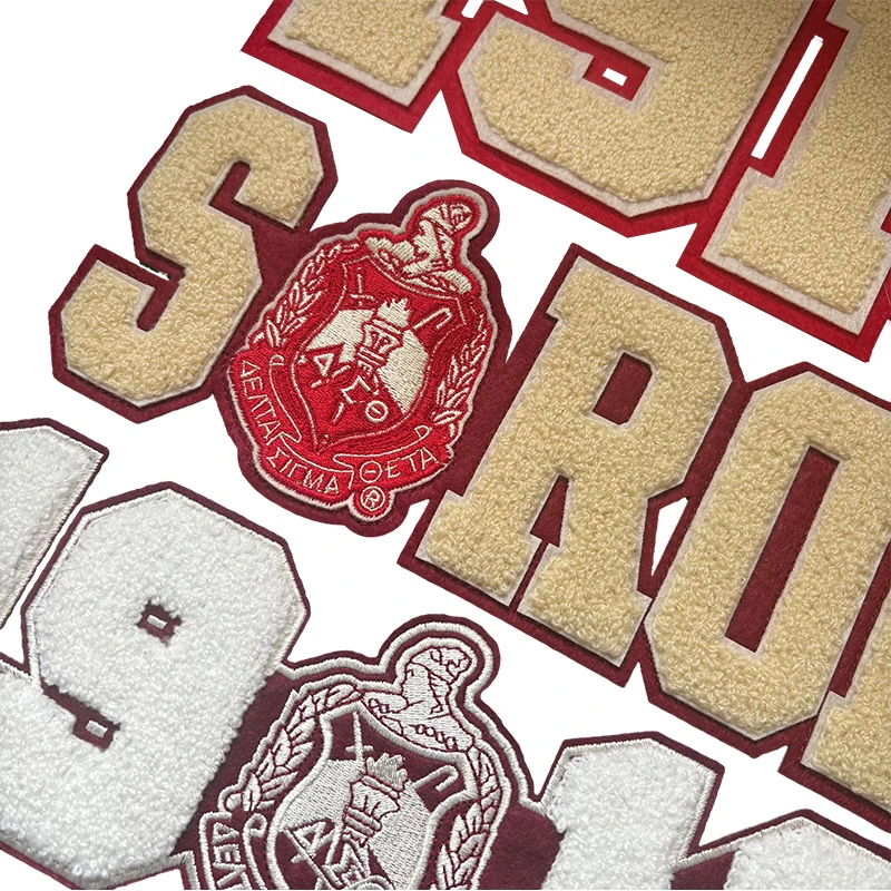 Delta Sigma Theta Soror Letter Chenille Patch Sorority Chenille 1913 Founding Year Patch Iron-On Jean Jacket Accessory