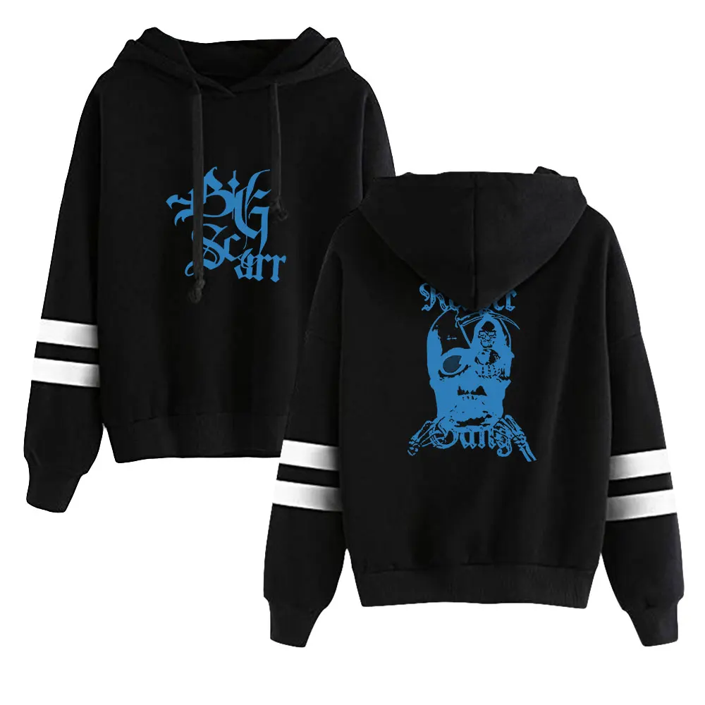2026 Big Scarr Merch Unisex Pocketless Parallel Bars Sleeve Sweatshirt Women Men Hoodie Youthful American Rapper Hip Hop Clothes