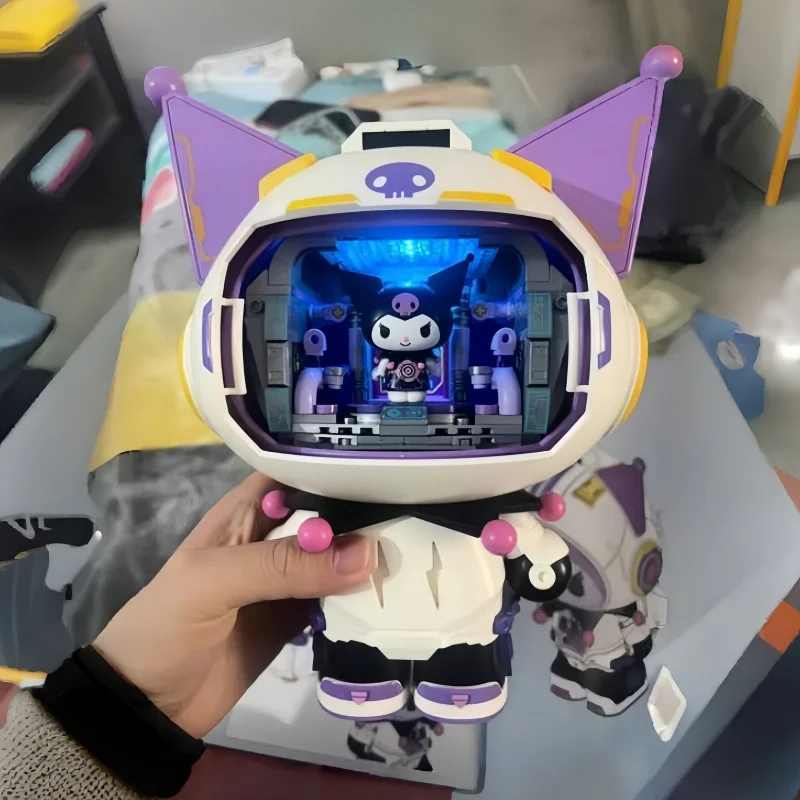 Originele Sanrio Kuromi Navigatie Star Trek Blok Assemblage Speelgoed Voor Meisjes Verjaardagscadeaus