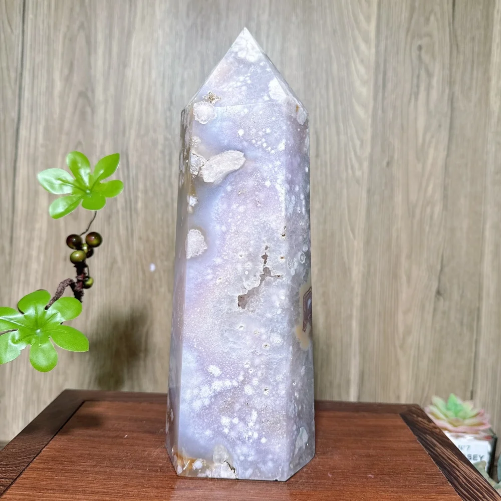 Natural Big Pink Flower Agate Druzy Quartz Towers Stone Healing Crystal Reiki Energy Home Decoration Ornaments Gifts
