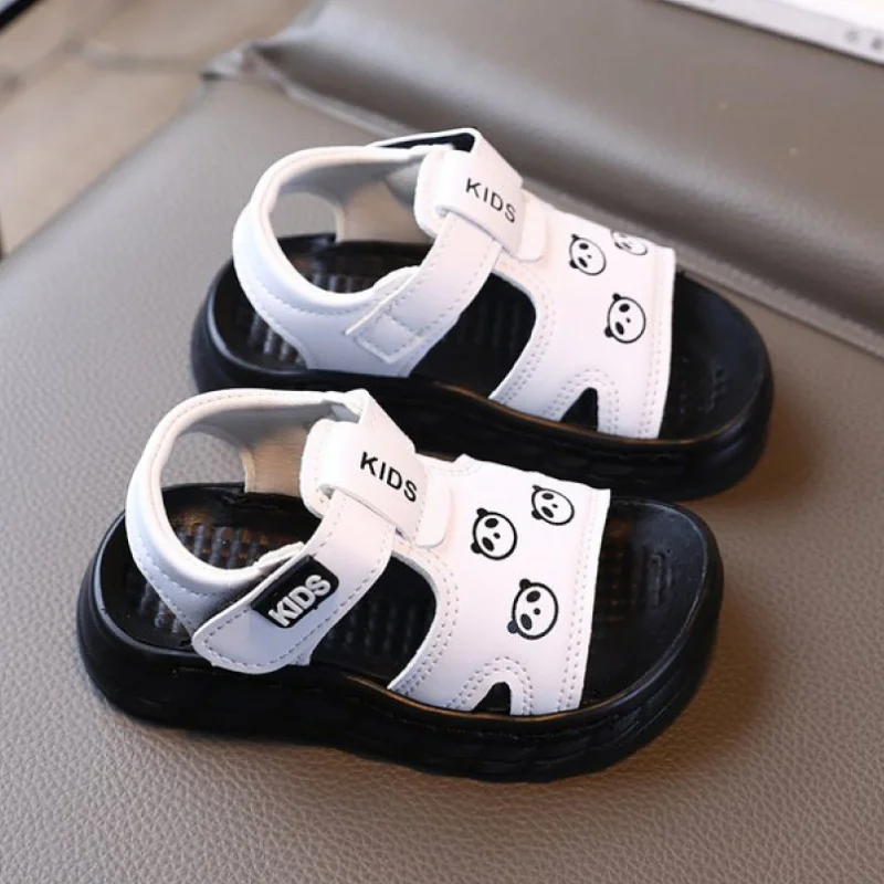 

Летние сандалии из искусственной кожи для детей, с перфорацией, дышащие, для мальчиков и девочек, с мягкой подошвой, противоскользящие, летняя детская обувь.