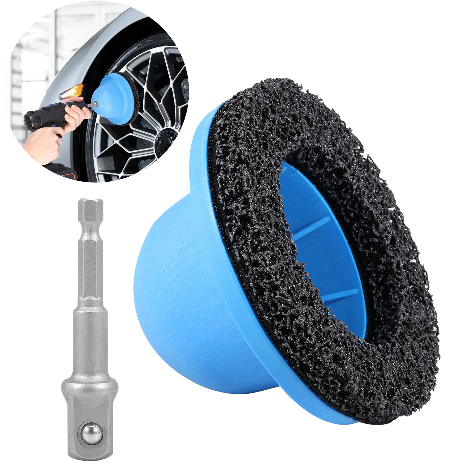 

150 мм очиститель ступицы колеса, шлифовальная машина для ступицы колеса с адаптером для сверла, круглый пластиковый очиститель, сменный инструмент для чистки автомобиля, грузовика, мотора